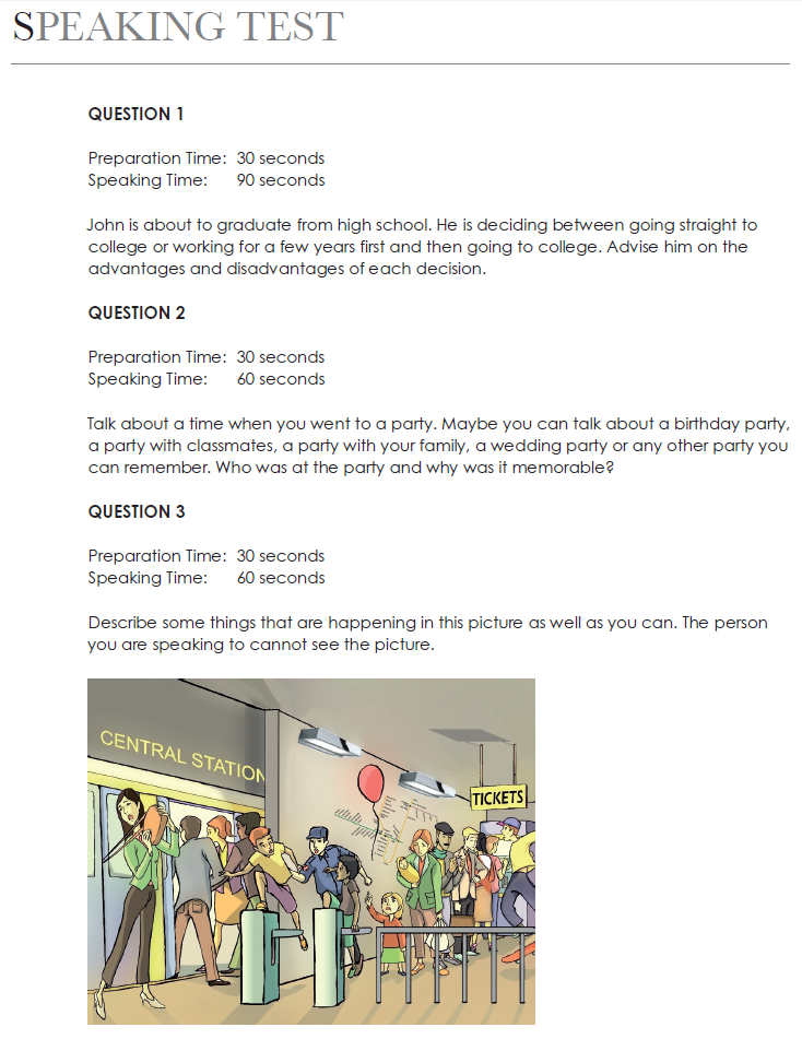 Speaking Test 1